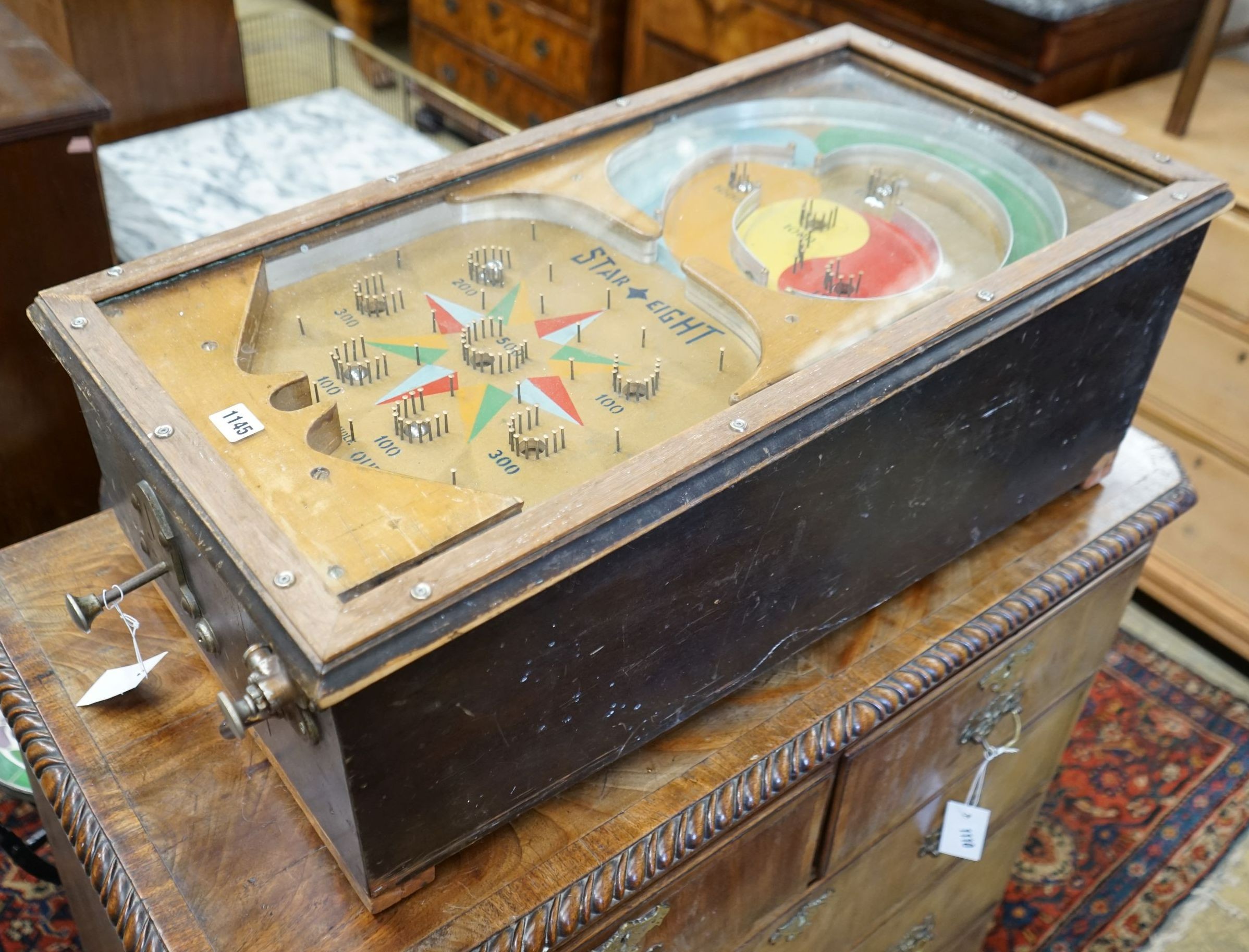 A Vintage Star Eight table top pinball machine, width 42cm depth 69cm height 29cm